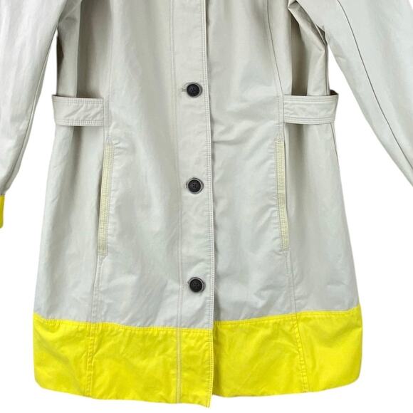 Eddie Bauer Trench Coat Size L Tall Tan Yellow Rain Classic - Picture 6 of 9